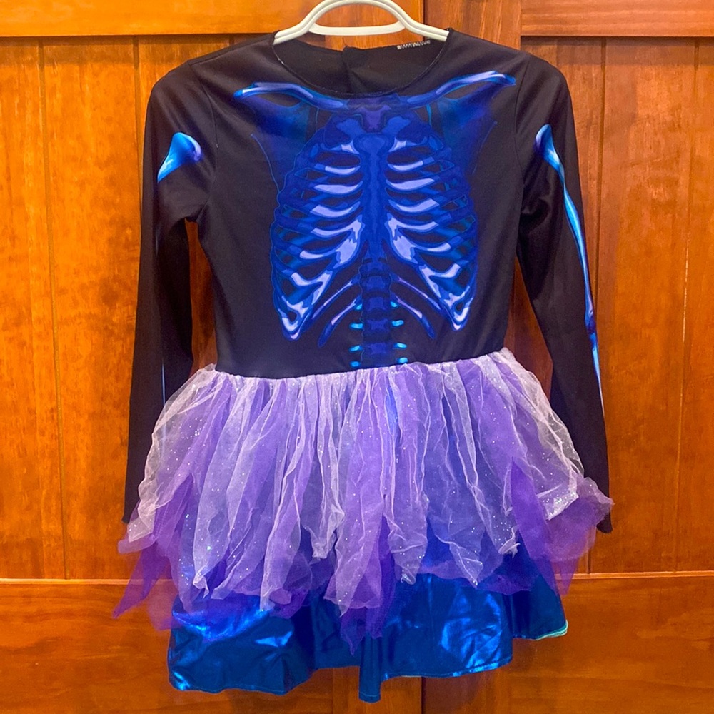 Girls lighted skeleton Halloween costume size M